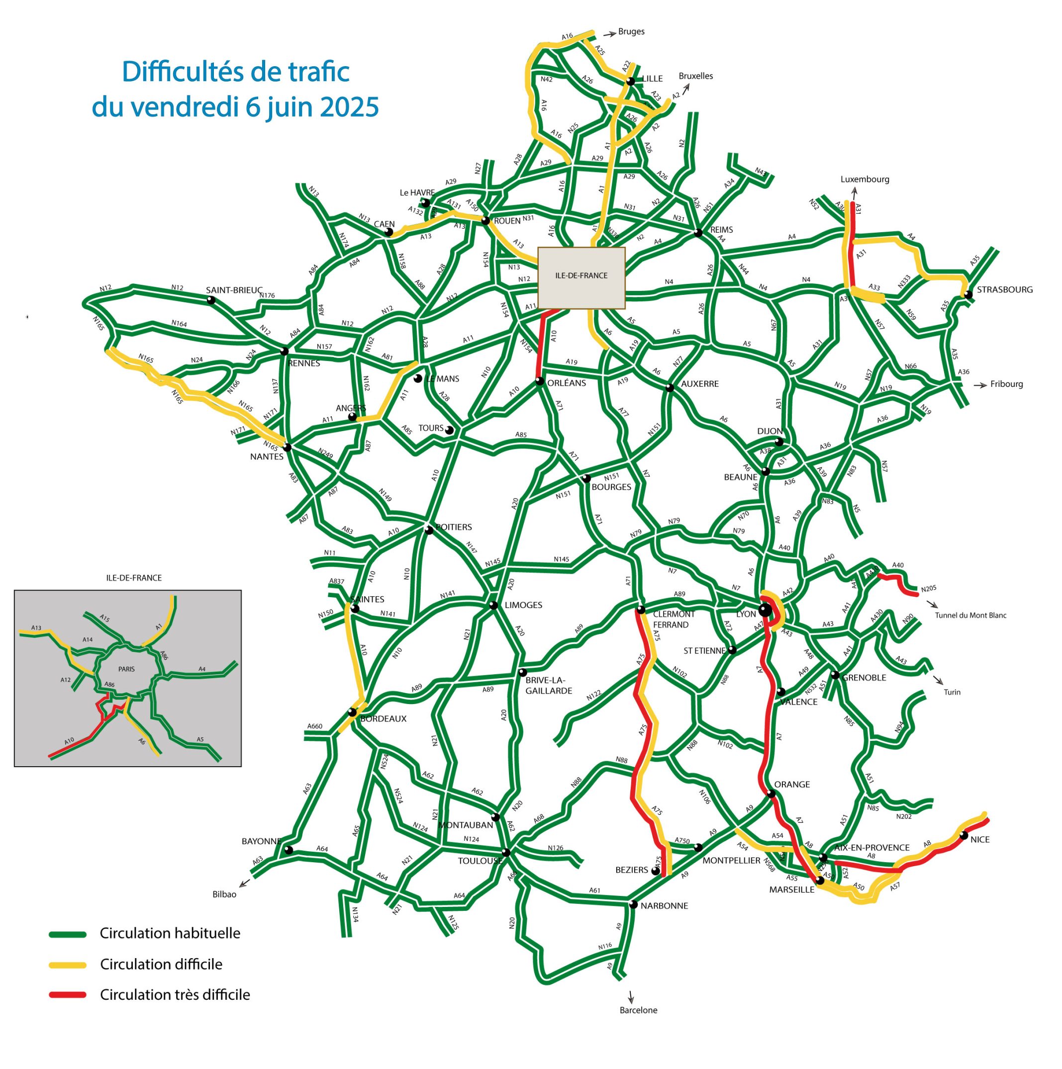 Bison Futé pour le Lundi 9 Juin : Ce qu'il faut savoir