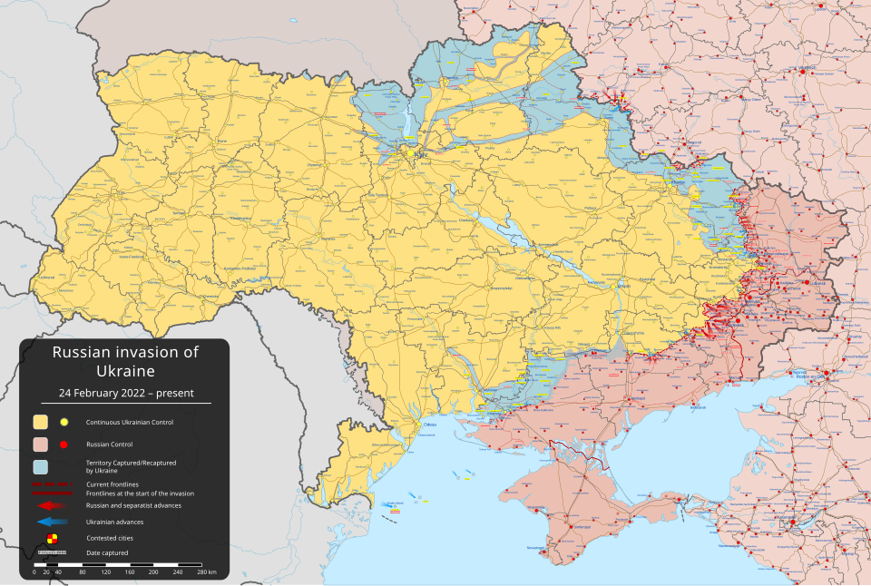 État actuel de la guerre entre la Russie et l'Ukraine