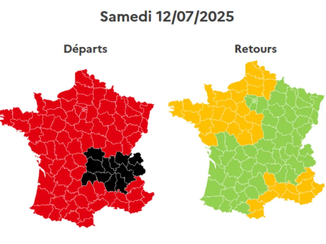 Bison Futé: Prévisions de trafic pour le 12 juillet 2025