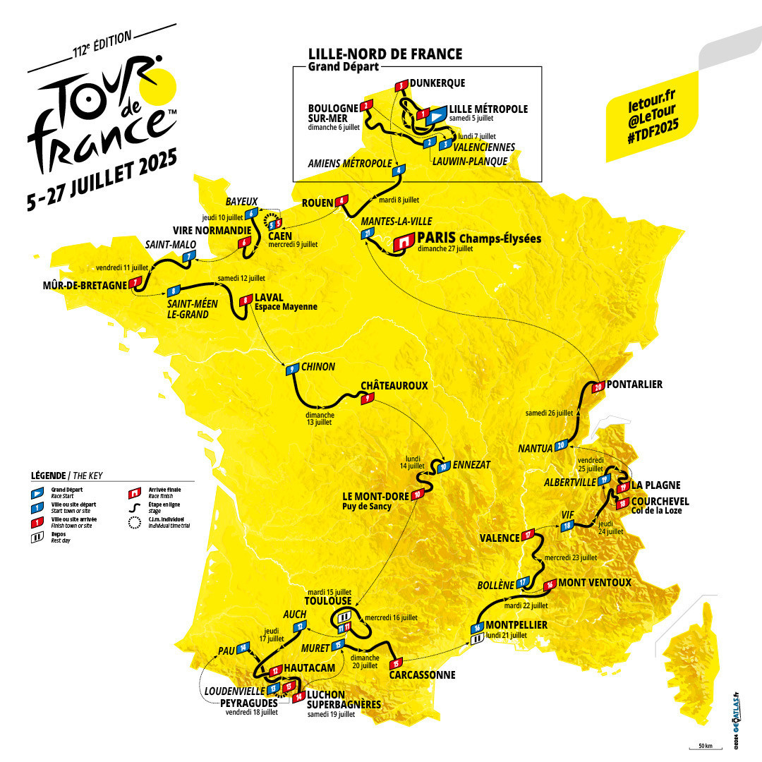 Tout savoir sur le Tour de France 2025 aujourd'hui