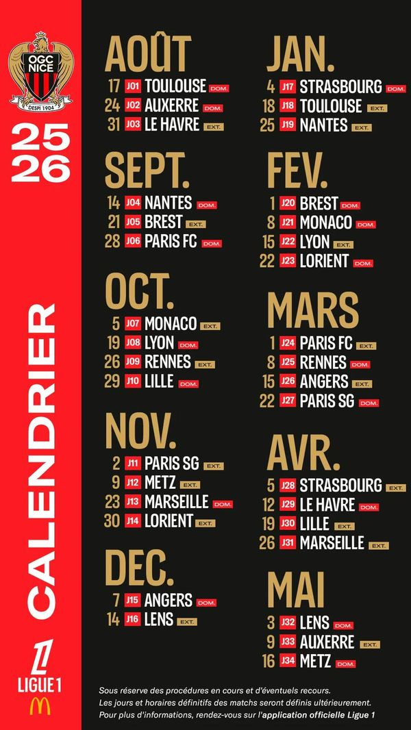 Calendrier de la Ligue 1 : Tout ce que vous devez savoir