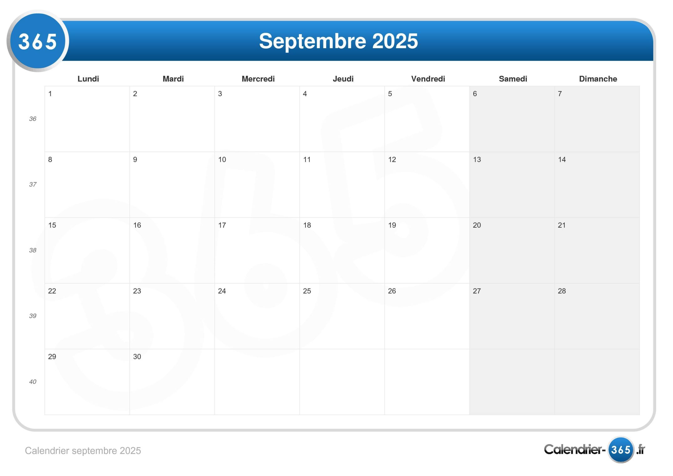 Calendrier de Septembre 2025 : Événements Clés et Fêtes