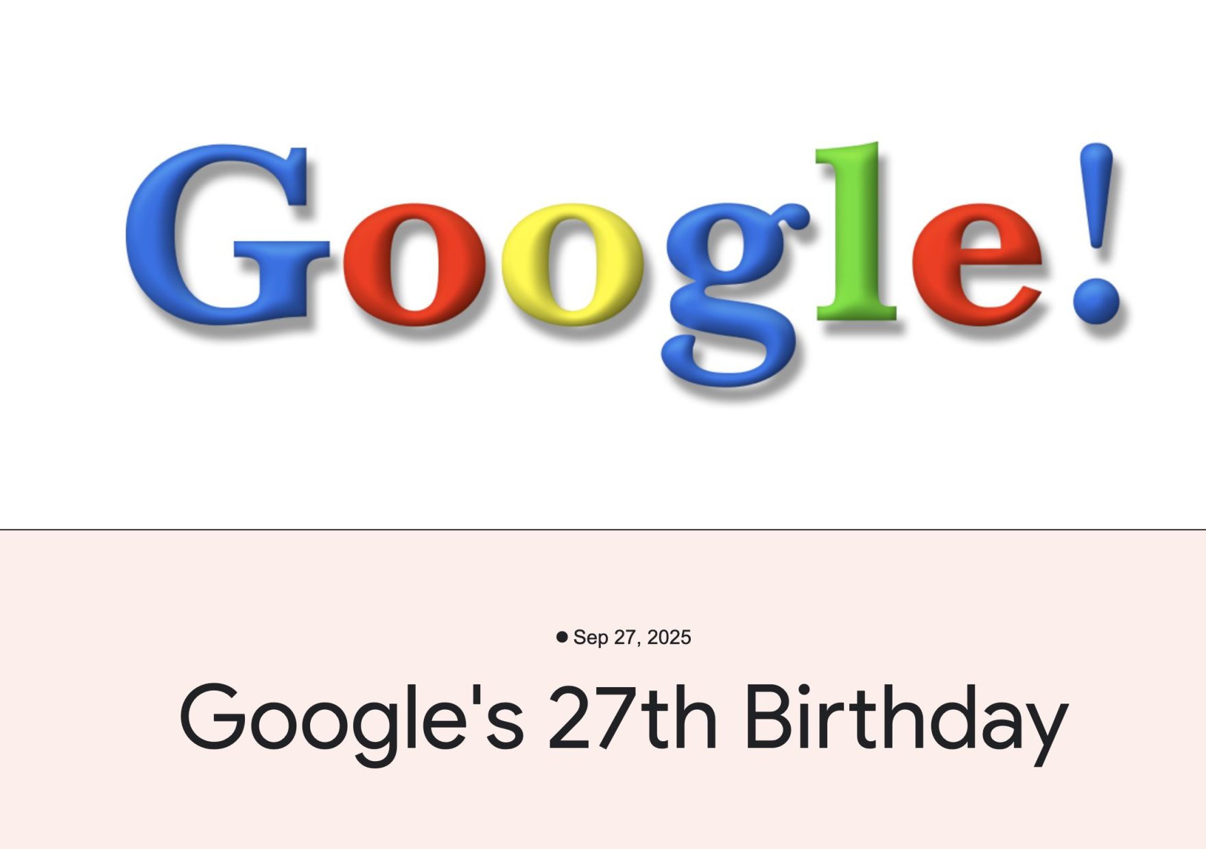 Le 27ème anniversaire de Google : Une rétrospective