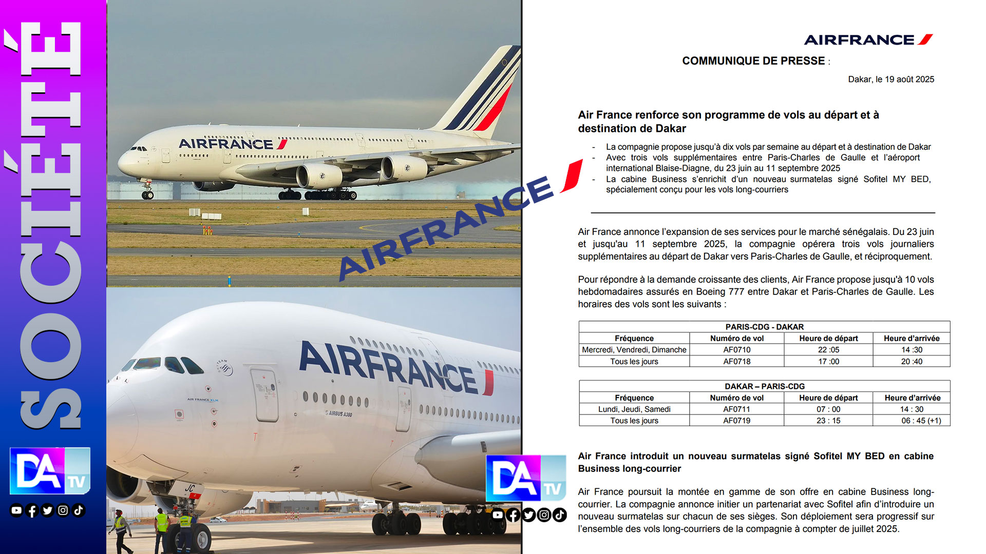 Vol Air France Paris Dakar : Informations et Actualités