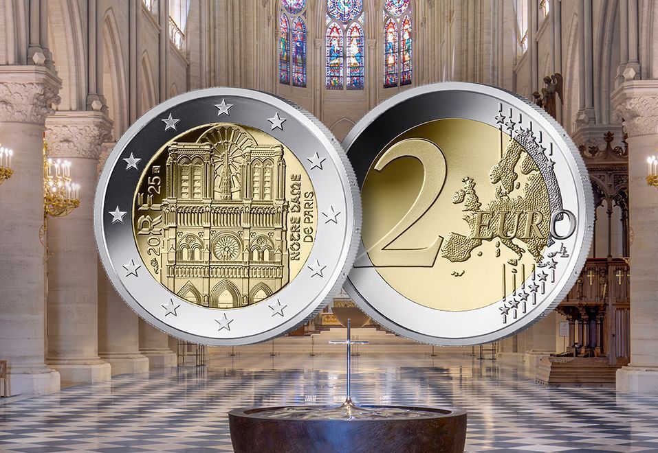 La pièce de 2 euros en hommage à Notre-Dame de Paris