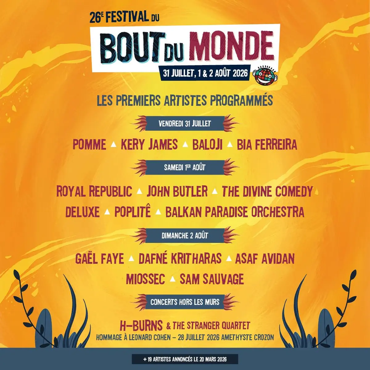 Festival du Bout du Monde 2026 : La 26e édition dévoile ses premiers artistes