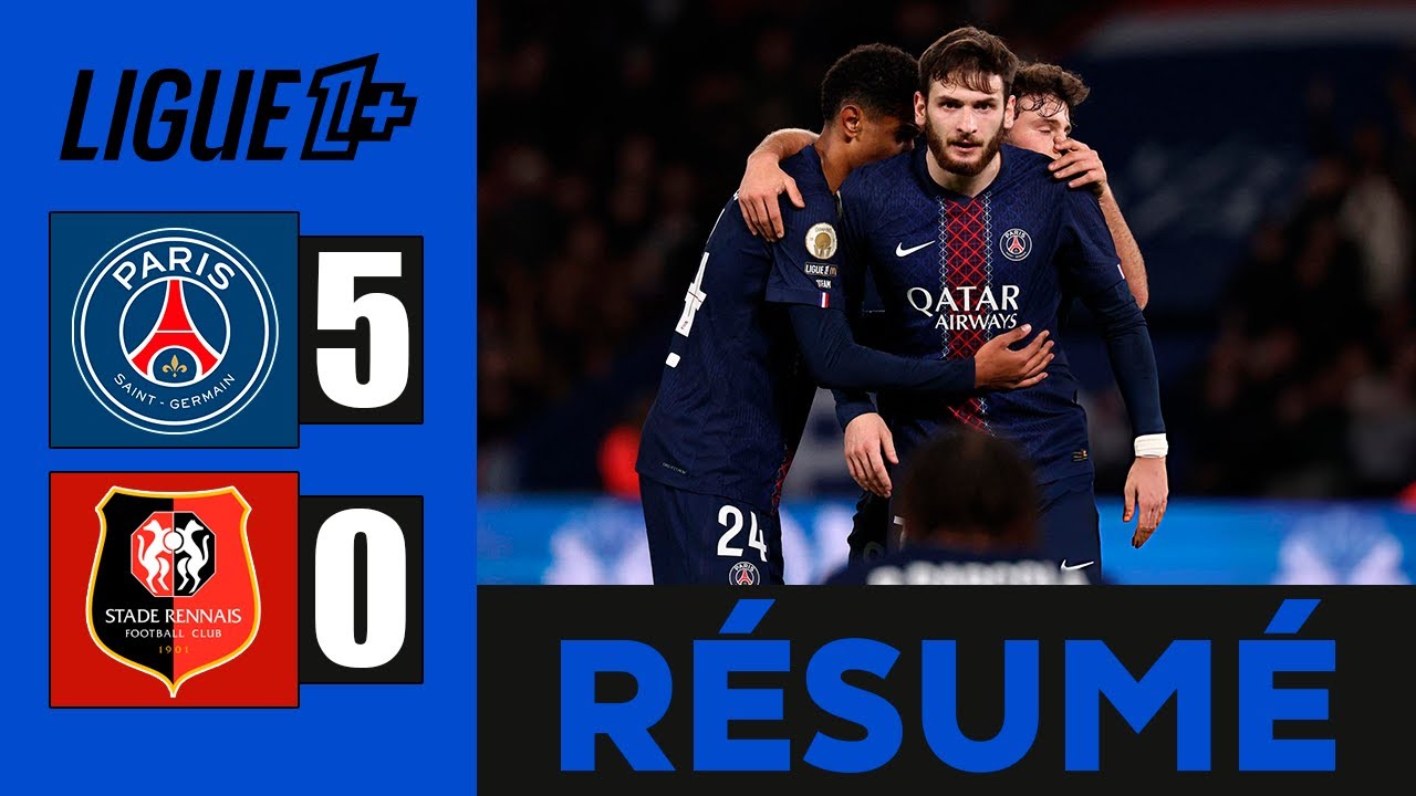 PSG-Rennes (5-0) : Festival offensif parisien avec Kvaratskhelia en vedette