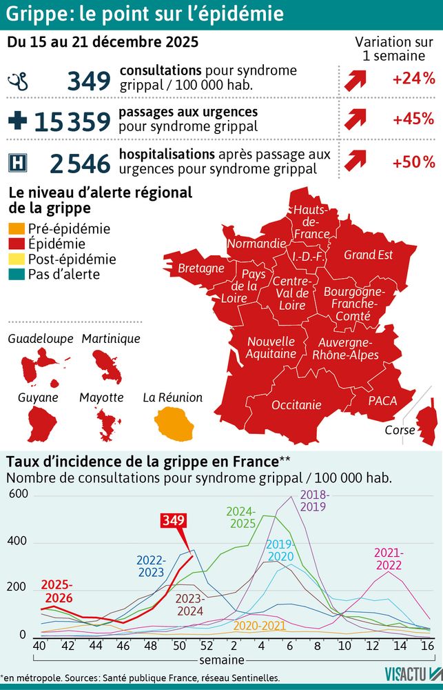 Épidémie de grippe 2025-2026 : la France face à une circulation intense du virus
