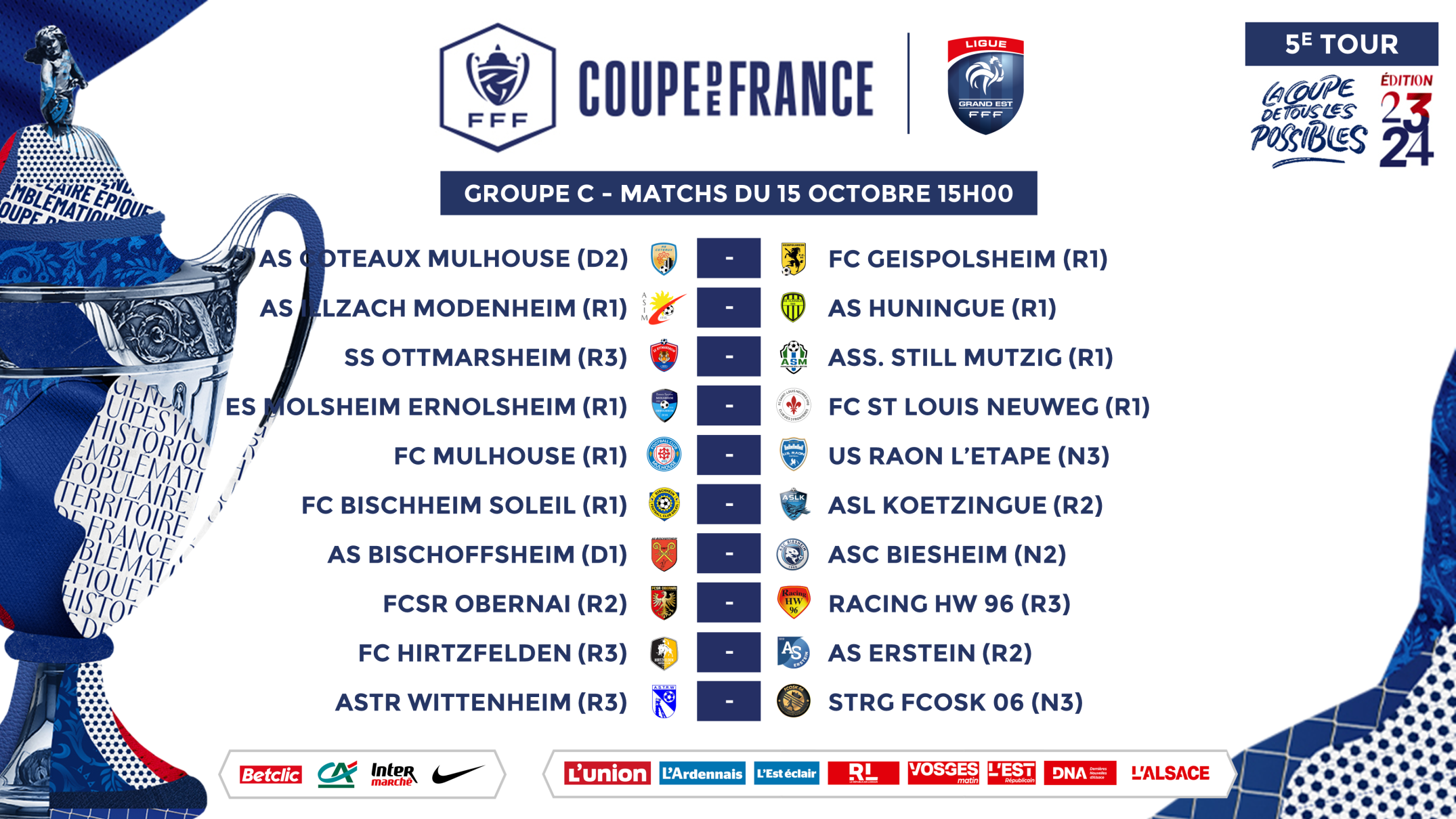 Tirage au sort de la Coupe de France : les huitièmes de finale se dessinent