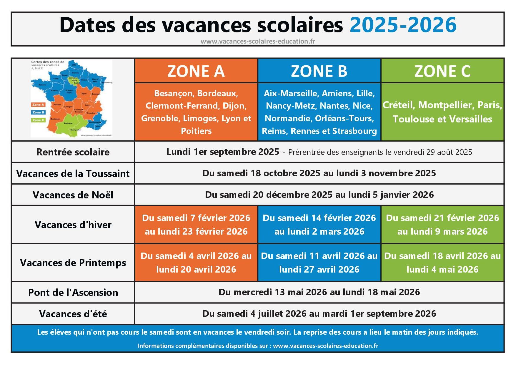 Vacances Scolaires 2026 : Le Calendrier Complet pour Toutes les Zones